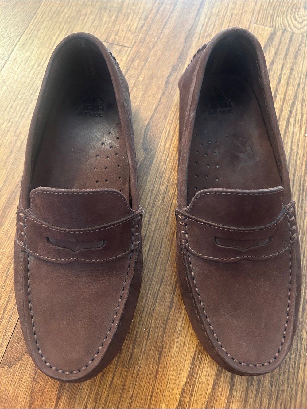 Saks Fifth Avenue Brown Suede Penny Loafers - Women's